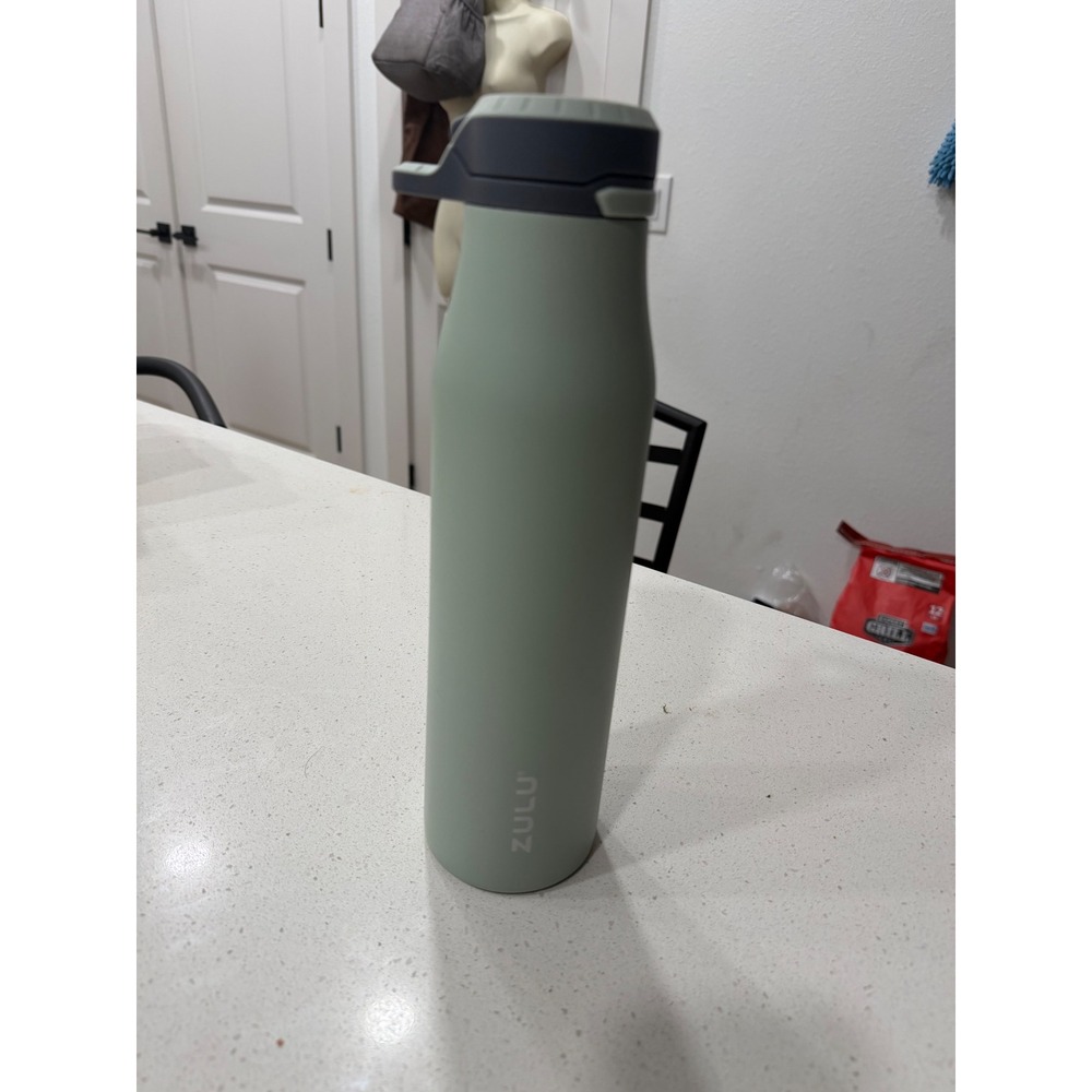Zulu Vantage 26oz Stainless Steel Water Bottle Storm & Sage Green Locking Lid